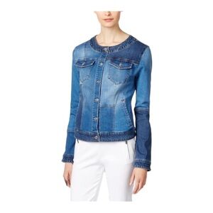 INC Patchwork Trucker Denim Jacket